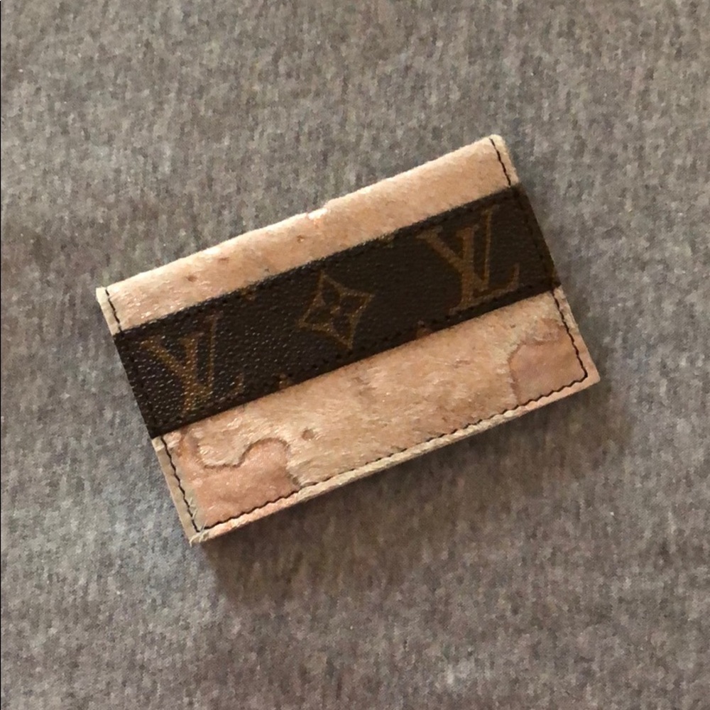 Custom made wallet with Louis Vuitton leather